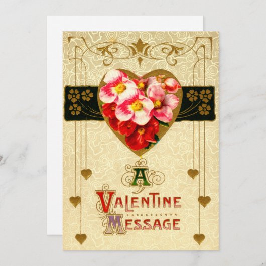  Art Nouveau Valentijnsdag Card Sjabloon (Voorkant / Achterkant)