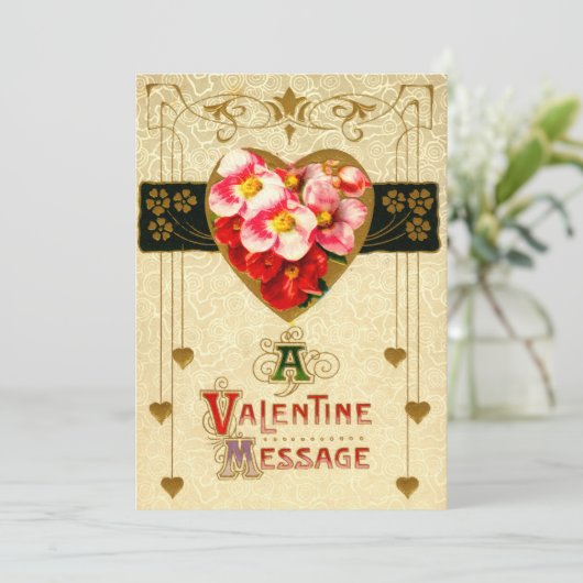  Art Nouveau Valentijnsdag Card Sjabloon (Staand voorkant)