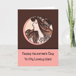 Art Nouveau Valentijnsdag Mucha Lovely Wife Feestdagen Kaart