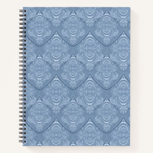 Art Nouveau veerpatroon in stoffig blauw Notitieboek