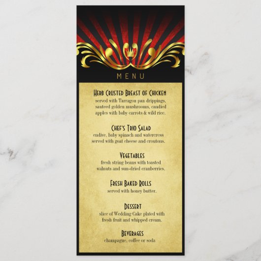 Art Nouveau Vegas menu rood (Voorkant)