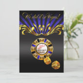 Art Nouveau Vegas Ontvangst | goud blauw Kaart (Staand voorkant)