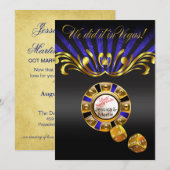 Art Nouveau Vegas Ontvangst | goud blauw Kaart (Voorkant / Achterkant)