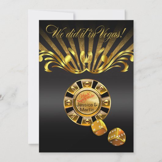 Art Nouveau Vegas Reception | Goud zwart Kaart (Voorkant)