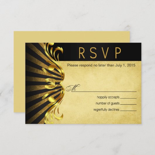 Art Nouveau Vegas RSVP | Goud zwart (Voorkant / Achterkant)
