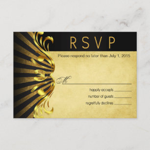 Art Nouveau Vegas RSVP   Goud zwart Kaartje