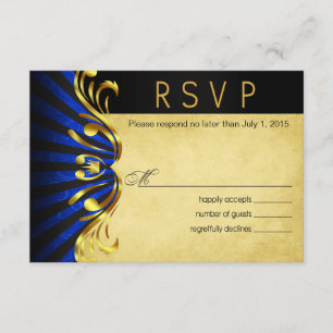 Art Nouveau Vegas RSVP   goudblauw