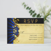 Art Nouveau Vegas RSVP | goudblauw (Staand voorkant)