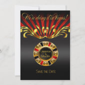 Art Nouveau Vegas Save the Date | Goud rood Kaart (Voorkant)