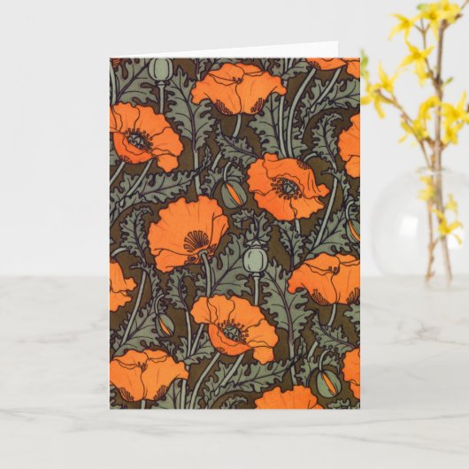 Art Nouveau 'Veldpapavers' Kaart (Gele Bloem)