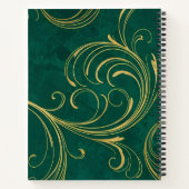 Art Nouveau Verde & Oro Notitieboek (Achterkant)