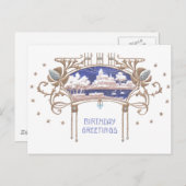 Art Nouveau verjaardag Briefkaart (Voorkant / Achterkant)