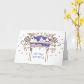 Art Nouveau verjaardag Kaart (Gele Bloem)