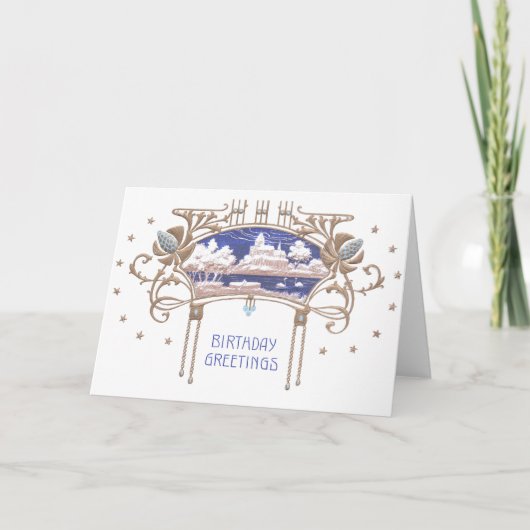 Art Nouveau verjaardag Kaart (Voorkant)
