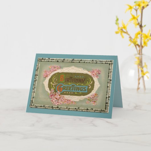  art nouveau verjaardagsgroeten kaart (Gele Bloem)