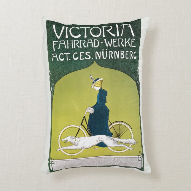  Art Nouveau, Victoria Fahrrad Werke, Rehm Accent Kussen (Voorkant(Verticaal))
