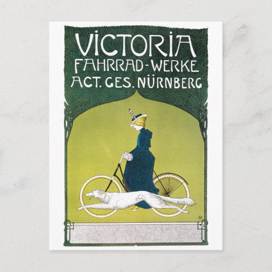  Art Nouveau, Victoria Fahrrad Werke, Rehm Briefkaart (Voorkant)