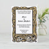 Art Nouveau Victoriaans Era 1901 Foliage Wedding Kaart (Staand voorkant)