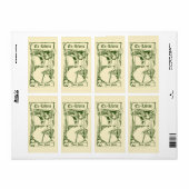 Art Nouveau Victoriaans Era Ex Libris Lady Sjabloo Etiket (Full Sheet)