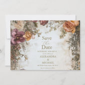 Art Nouveau Victoriaans Royal Floral Wedding Save The Date (Voorkant)