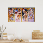 Art Nouveau Vier Seizoenen  Art Poster (Keuken)