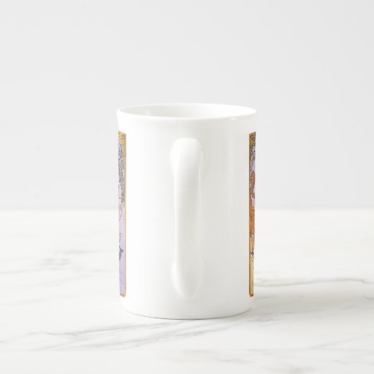 Art Nouveau Vier Seizoenen Bone China Mok (Achterkant)