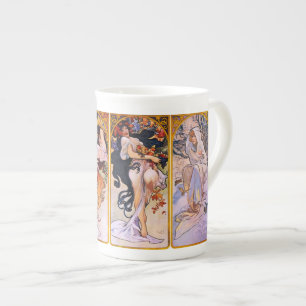 Art Nouveau Vier Seizoenen Bone China Mok