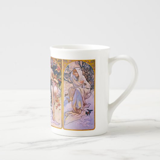 Art Nouveau Vier Seizoenen Bone China Mok (Rechts)