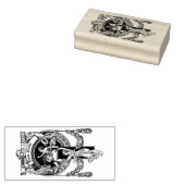 Art Nouveau Vier Vrouwen Ex Libris Sjabloon Rubberstempel (Gestempeld)