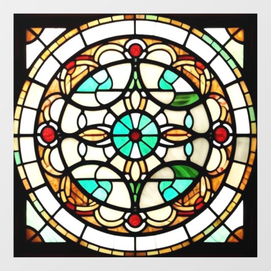 Art Nouveau Vierkant Ronde AI Art Window Cling Raamsticker (Vel)