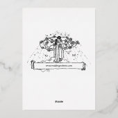  Art Nouveau Vine Border & Banner Wedding Folie Uitnodiging (Achterkant)