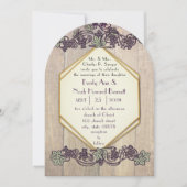 Art Nouveau  Vineyard Wedding Barn Wood Kaart (Voorkant)