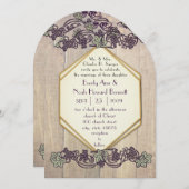 Art Nouveau  Vineyard Wedding Barn Wood Kaart (Voorkant / Achterkant)