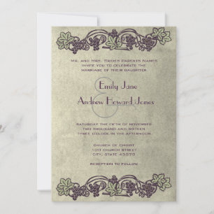 Art Nouveau  Vineyard Wedding Invites Kaart