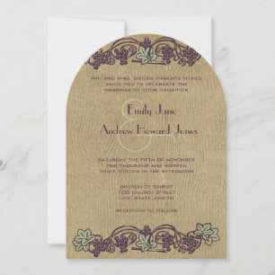 Art Nouveau  Vineyard Wedding Invites Kaart