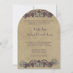 Art Nouveau  Vineyard Wedding Invites Kaart