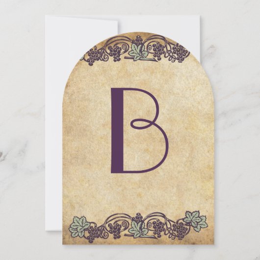 Art Nouveau  Vineyard Wedding Kaart (Achterkant)