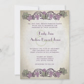 Art Nouveau  Vineyard Wedding Kaart (Voorkant)