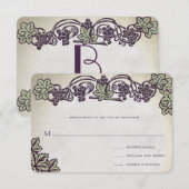 Art Nouveau  Vineyard Wedding RSVP (Voorkant / Achterkant)