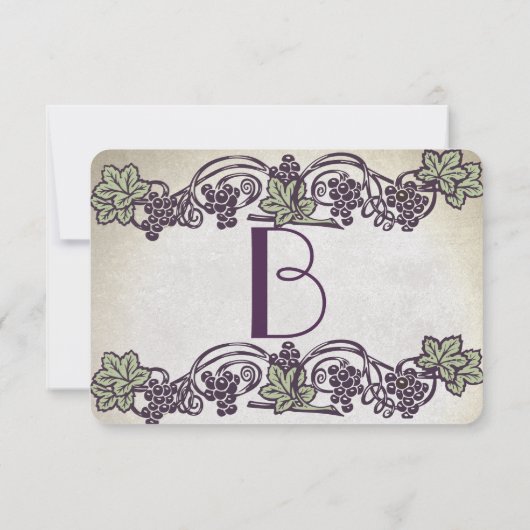 Art Nouveau  Vineyard Wedding RSVP (Achterkant)