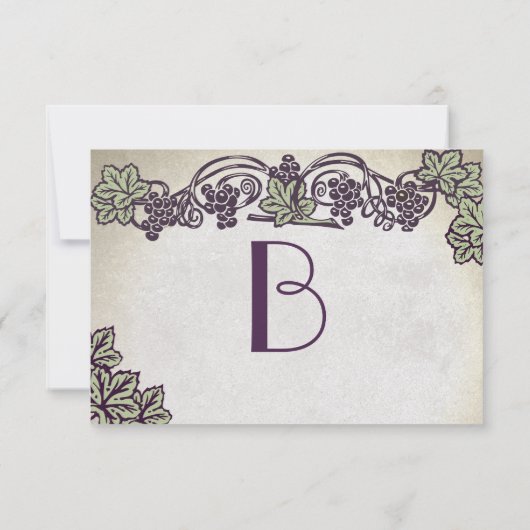 Art Nouveau  Vineyard Wedding RSVP (Achterkant)