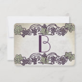 Art Nouveau Vineyard Wedding RSVP Kaartje (Achterkant)