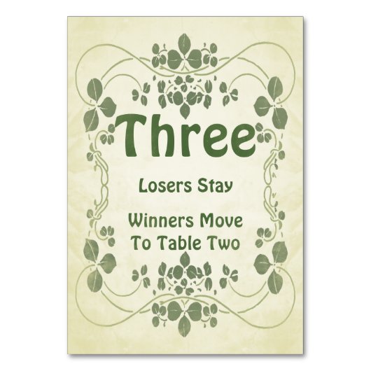 Art Nouveau Vintage #3 Bunco tafel Kaart (Voorkant)