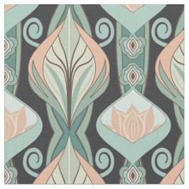 Art Nouveau Vintage Abstract Botanisch Patroon Stof