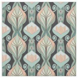 Art Nouveau Vintage Abstract Botanisch Patroon Stof