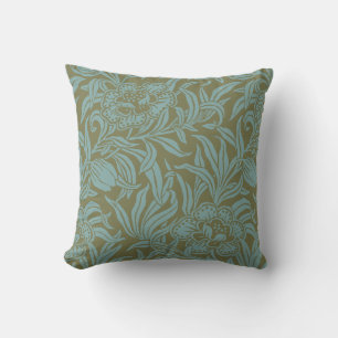 Art Nouveau Vintage Bloem Botanische Houten Blok Kussen