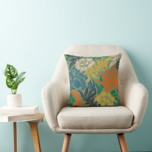 Art Nouveau Vintage Bloem Botanische Houten Blok Kussen