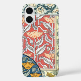 Art Nouveau Vintage Bloem Kunst Papavers Bloemen iPhone 16 Hoesje