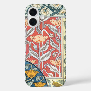Art Nouveau Vintage Bloem Kunst Papavers Bloemen iPhone 16 Hoesje