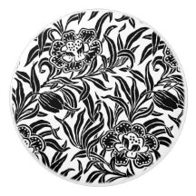 Art Nouveau Vintage Bloemige Botanische Zwart & Wi